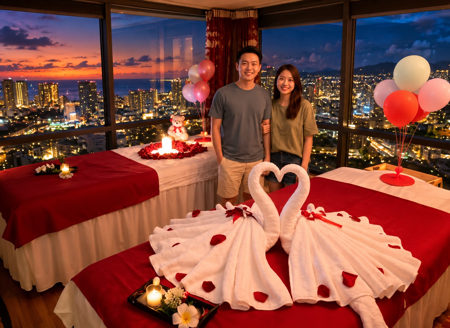 Sakura spa room prepared for a couples visit